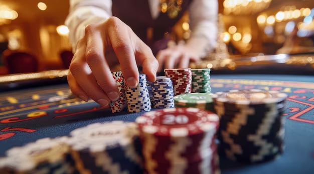 Our Galactic Gems live dealer table with cards, dealer camera, and result history
